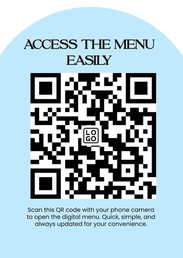 Free Simple QR Code Software Menu Template to Edit Online