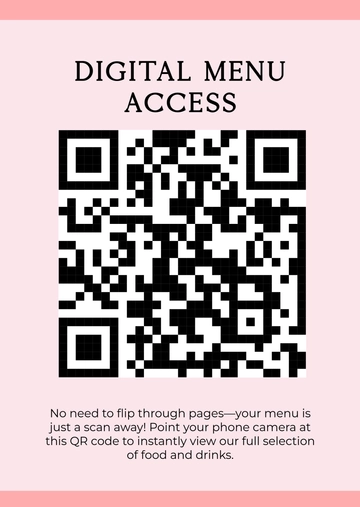 Free QR Code System Menu Template to Edit Online
