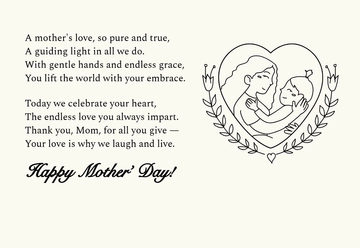 Free Poem Mother’s Day Card Template to Edit Online