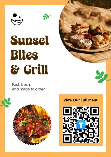 Free QR Code Flyer Menu Template to Edit Online