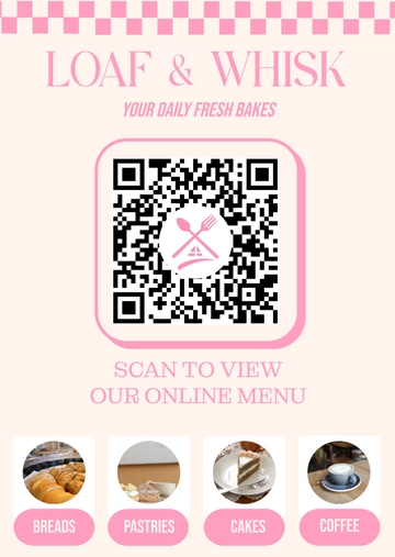 Free Aesthetic QR Code Service Menu Template to Edit Online