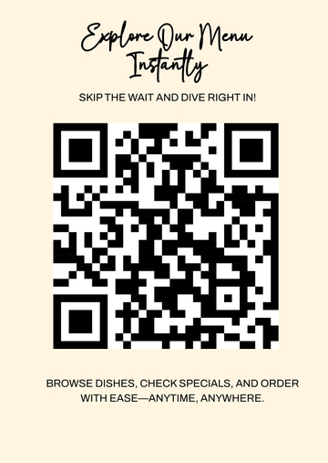 Free QR Code & Barcode Menu Template to Edit Online