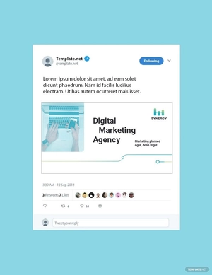 Digital Marketing Company Agency Twitter Post Template