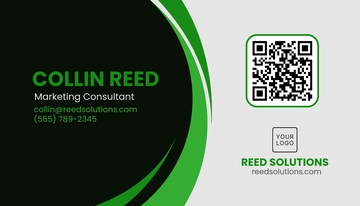 Free Bold QR Code Business Card Template to Edit Online