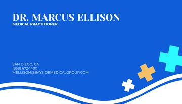 Free Colorful Medical Practitioner Business Card Template to Edit Online