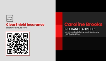 Free Clean QR Code Business Card Template to Edit Online