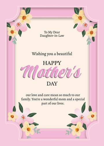 Free Mothers Day Wishes for Daughter-in-Law Template to Edit Online