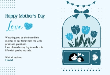 Free Modern Mother's Day Card for Wife Template to Edit Online