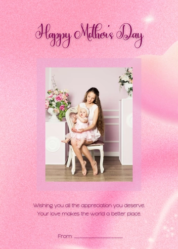 Free Blank Personalized Mother’s Day Wishes Template to Edit Online