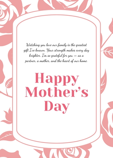 Inspirational Mother’s Day Wishes for Wife Template to Download