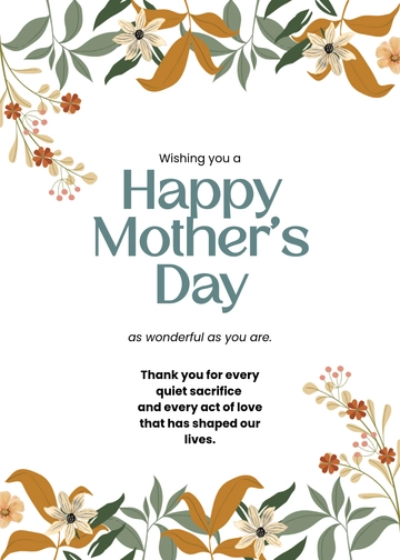 Aesthetic Beautiful Mother’s Day Wishes Template to Download
