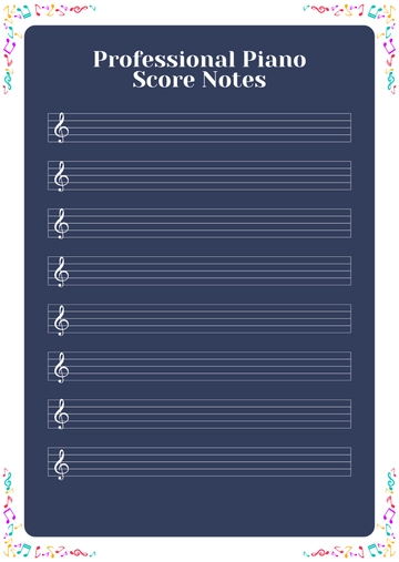 Professional Piano Score Notes Template to Download
