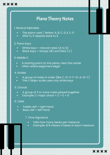 Piano Theory Notes Template to Download