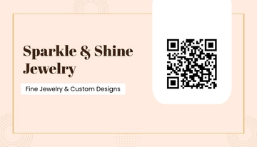 Free Jewelry QR Code Business Card Template to Edit Online