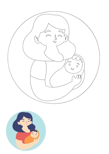 Free Mother's Day Coloring Page for Single Mom Template to Edit Online