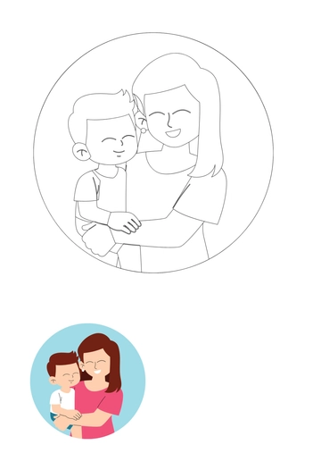 Free Cartoon Mother's Day Coloring Page Template to Edit Online