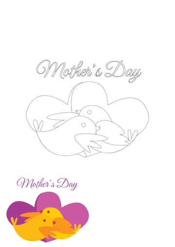 Free Lovebirds Mother's Day Coloring Page for Wife Template to Edit Online