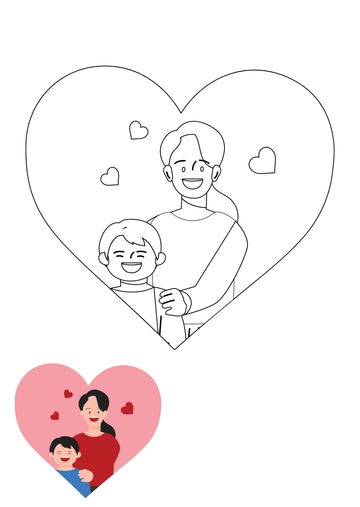 Free Mother's Day Coloring Page for Kids Template to Edit Online