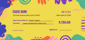 Free Fun Background Cheque Template to Edit Online