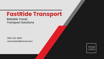 Free Transport Travel Business Card Template to Edit Online