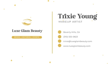 Free Gold Chic Makeup Artist Business Card Template to Edit Online