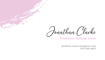 Free Minimalist Makeup Artist Business Card Template to Edit Online