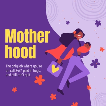 Free Heart Design Mother's Day Humor Meme Template to Edit Online