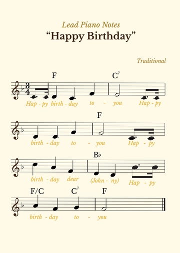 Free Lead Piano Notes Template to Edit Online