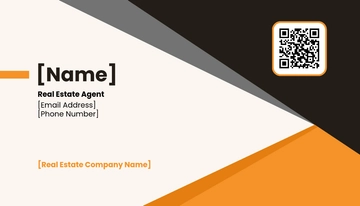 Free Blank Real Estate QR Code Business Card Template to Edit Online