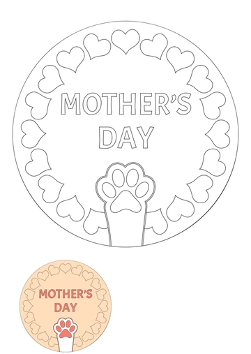 Free Mother's Day Coloring Page for Pet Mom Template to Edit Online
