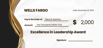 Free Award Cheque Template to Edit Online