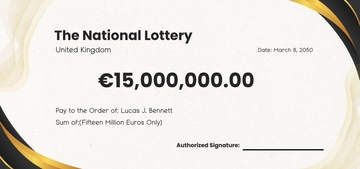 Free Euromillions Cheque Template to Edit Online