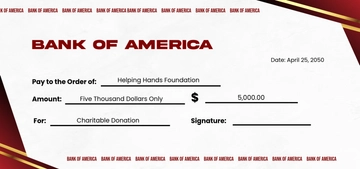 Free Donation Cheque Template to Edit Online