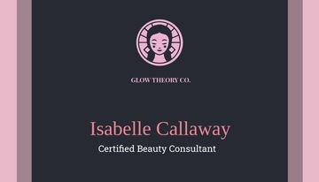 Free Beauty Consultant Business Card Template to Edit Online