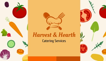 Free Aesthetic Catering Company Business Card Template to Edit Online