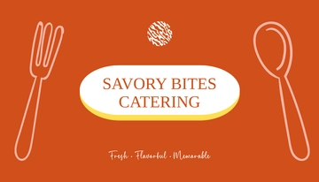 Free Simple Food Catering Business Card Template to Edit Online