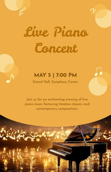 Free Piano Notes for Live Concert Template to Edit Online
