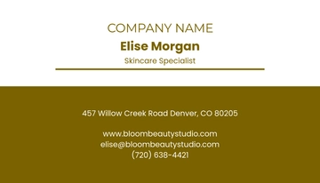 Free Simple Beauty Studio Business Card Template to Edit Online