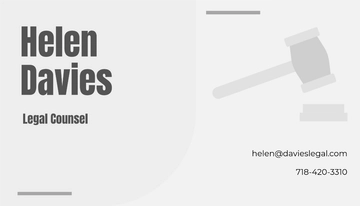 Free Plain Gray Lawyer Business Card Template to Edit Online