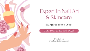 Free Beauty & Nail Art Business Card Template to Edit Online