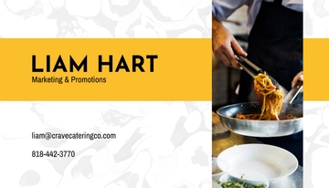 Free Catering Marketing Business Card  Template to Edit Online