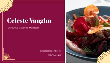 Free Elegant Catering Business Card Template for Hotel to Edit Online