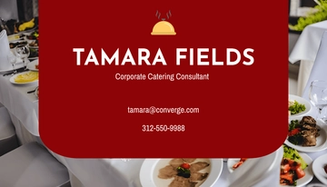 Free Professional Catering Business Identity Card Template to Edit Online
