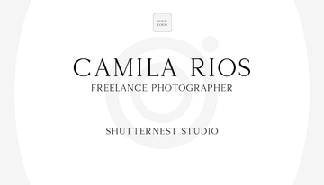 Free White Photography Visiting Business Card Template to Edit Online