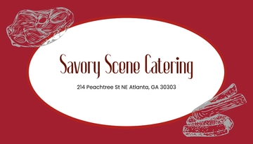 Free Savory Design Catering  Business Card Template to Edit Online