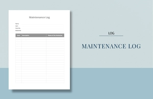 Blank Maintenance Log Template Blank Maintenance Log Template
