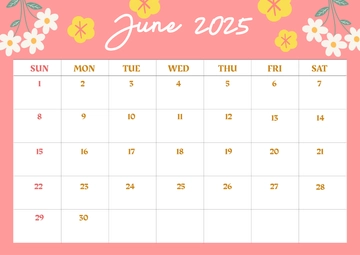 Free Blank June 2025 Calendar Template to Edit Online