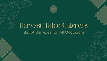 Free Professional Buffet Catering Business Card Template to Edit Online