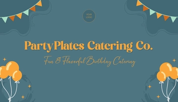 Free Creative Birthday Party Catering Business Card Template to Edit Online