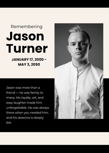 Free Friend Obituary Template to Edit Online